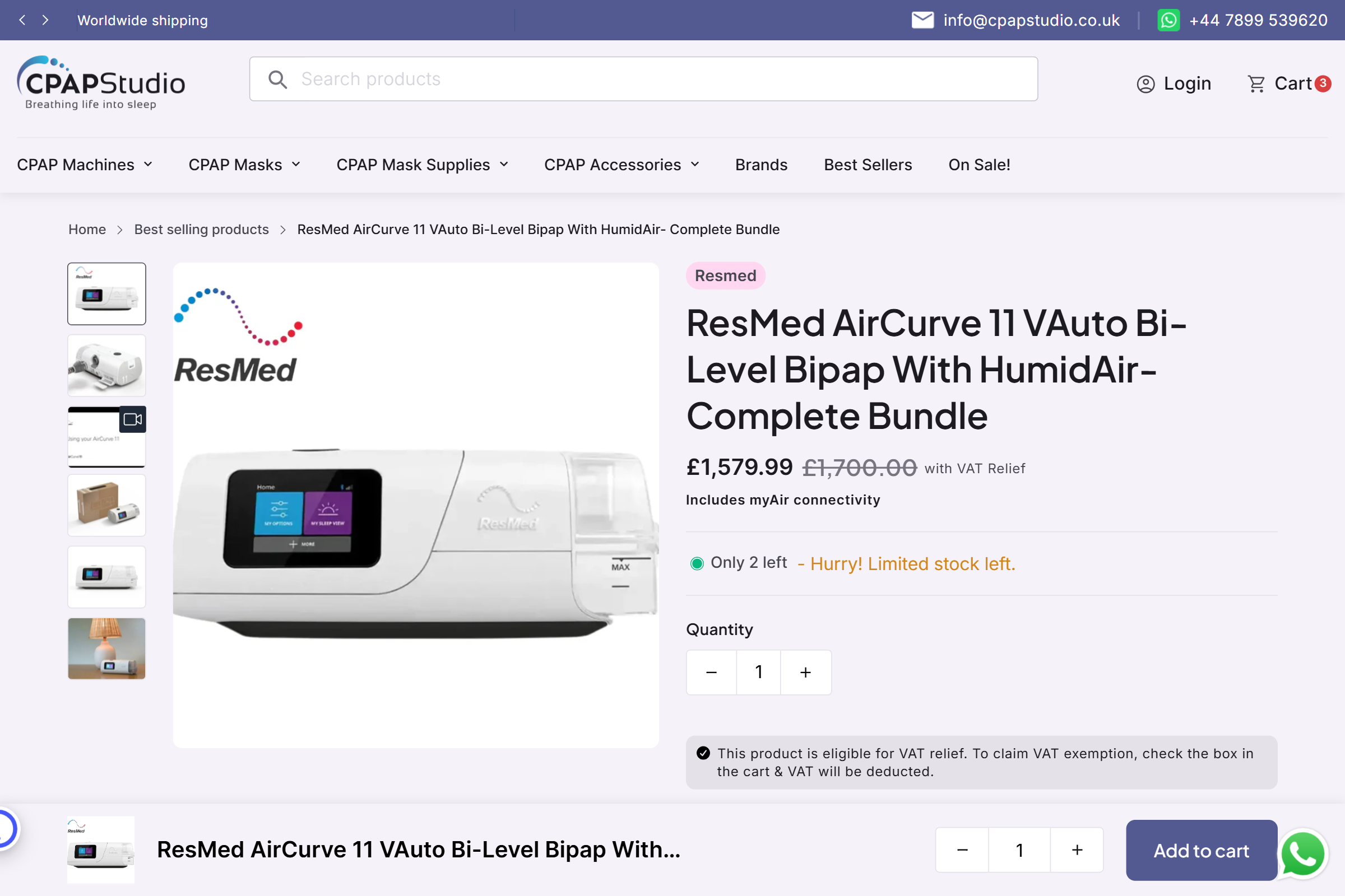 CPAP Studio storefront