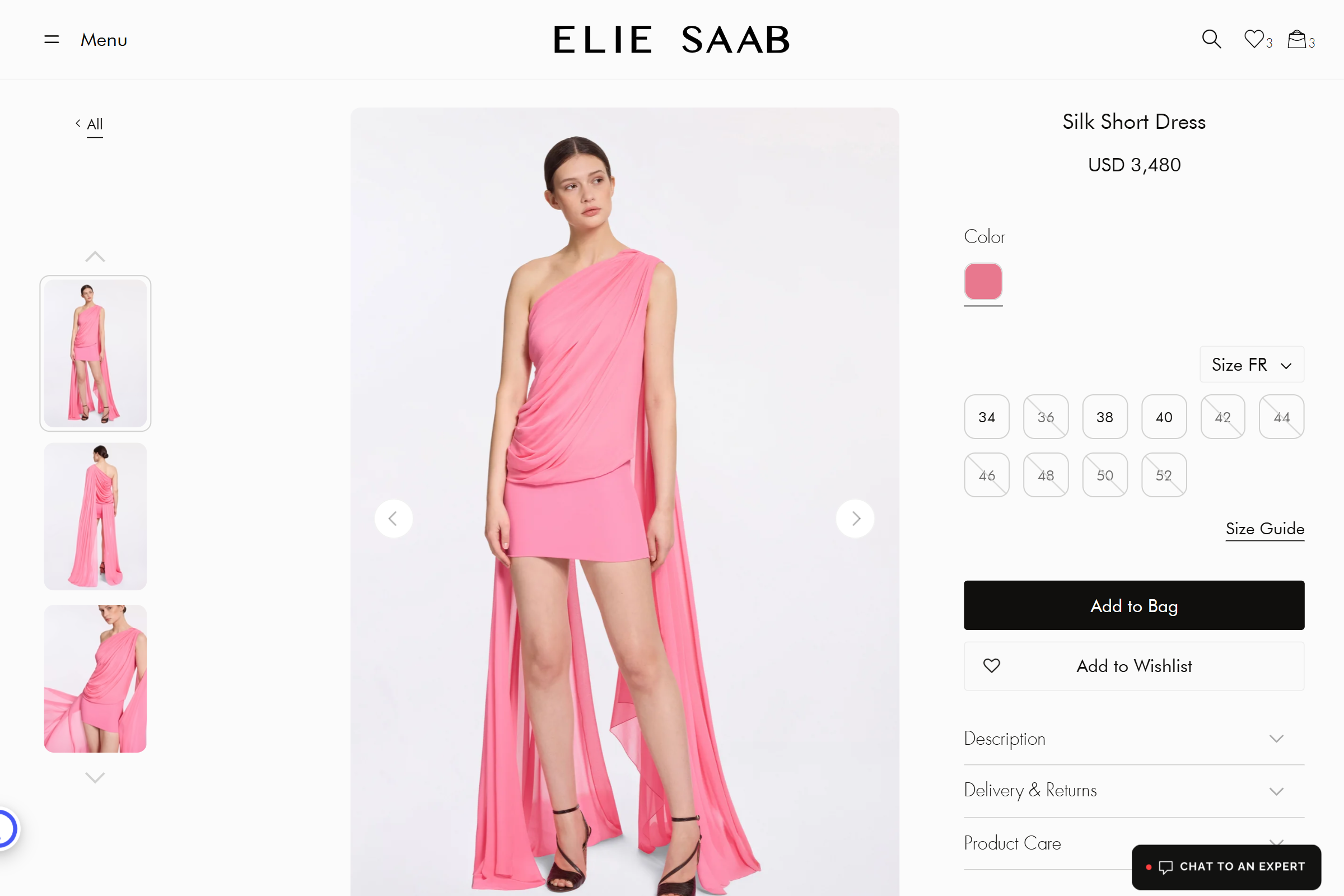 Elie Saab luxury fashion ecommerce screenshot
