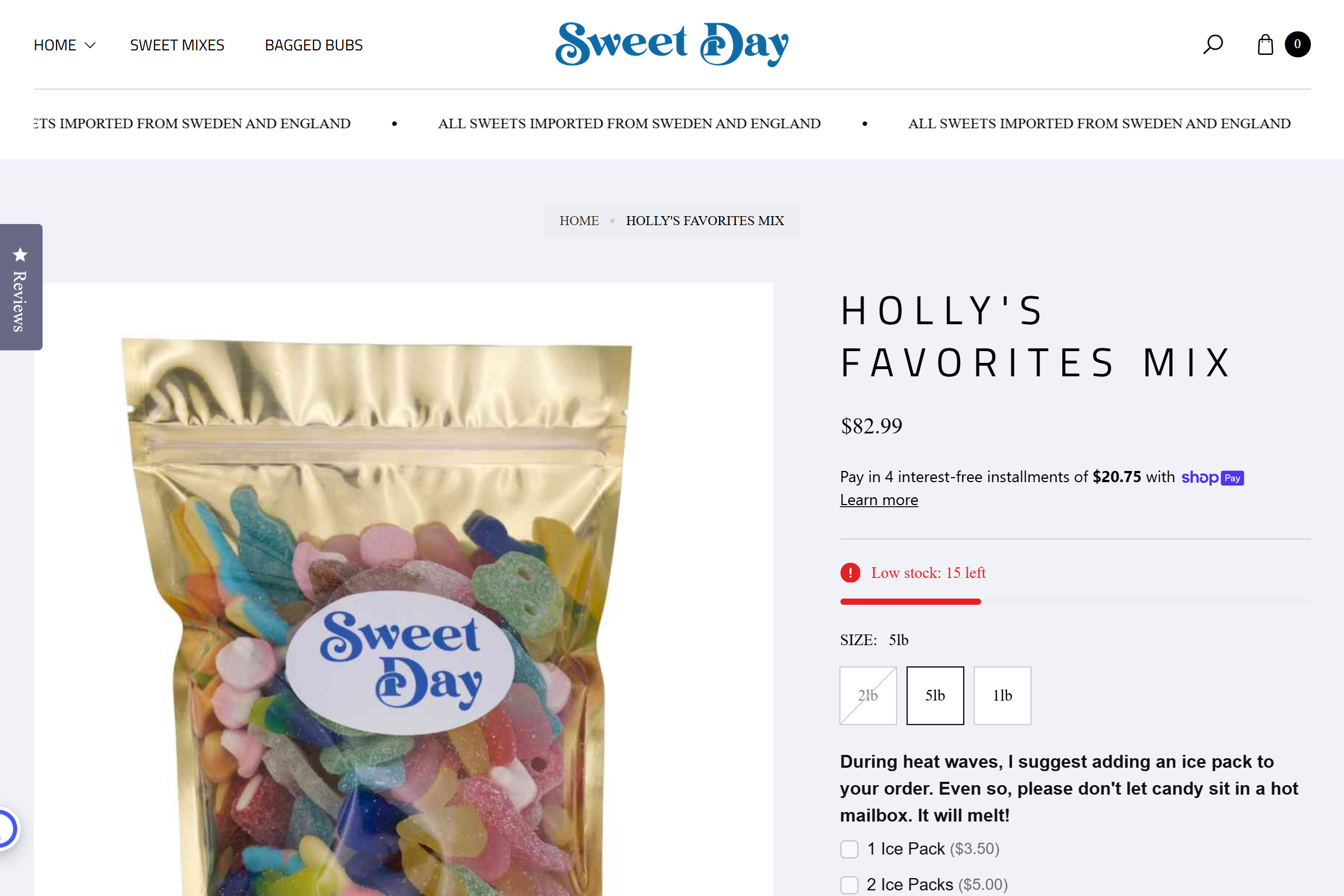 Sweet Day product page screenshot