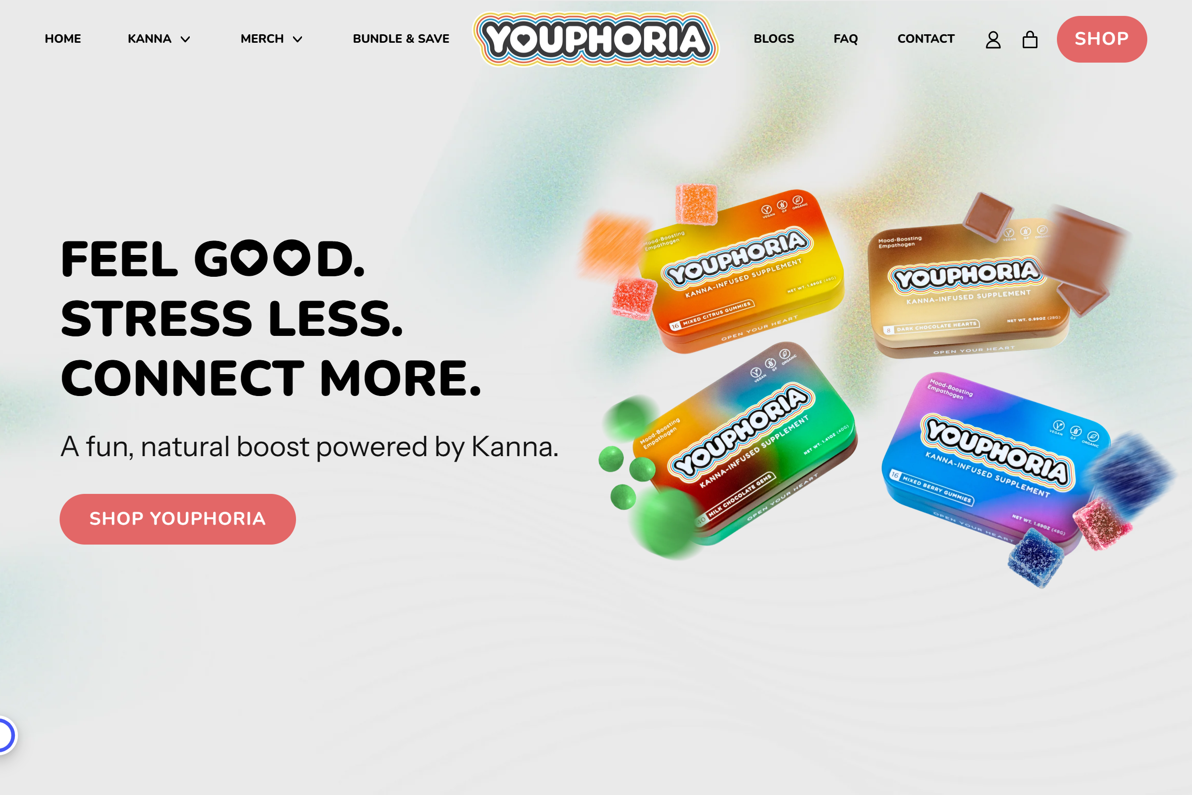 Youphoria homepage ecommerce screenshot